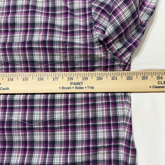 Uniqlo Mens Large Purple Plaid Button Down Shirt Cotton NWOT - Picture 10 of 14